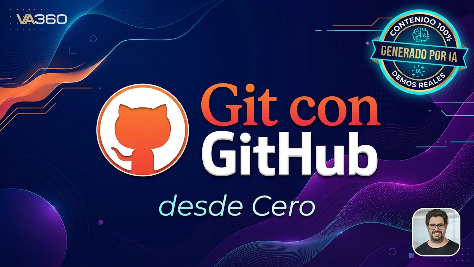 Portada del curso Git con GitHub desde cero